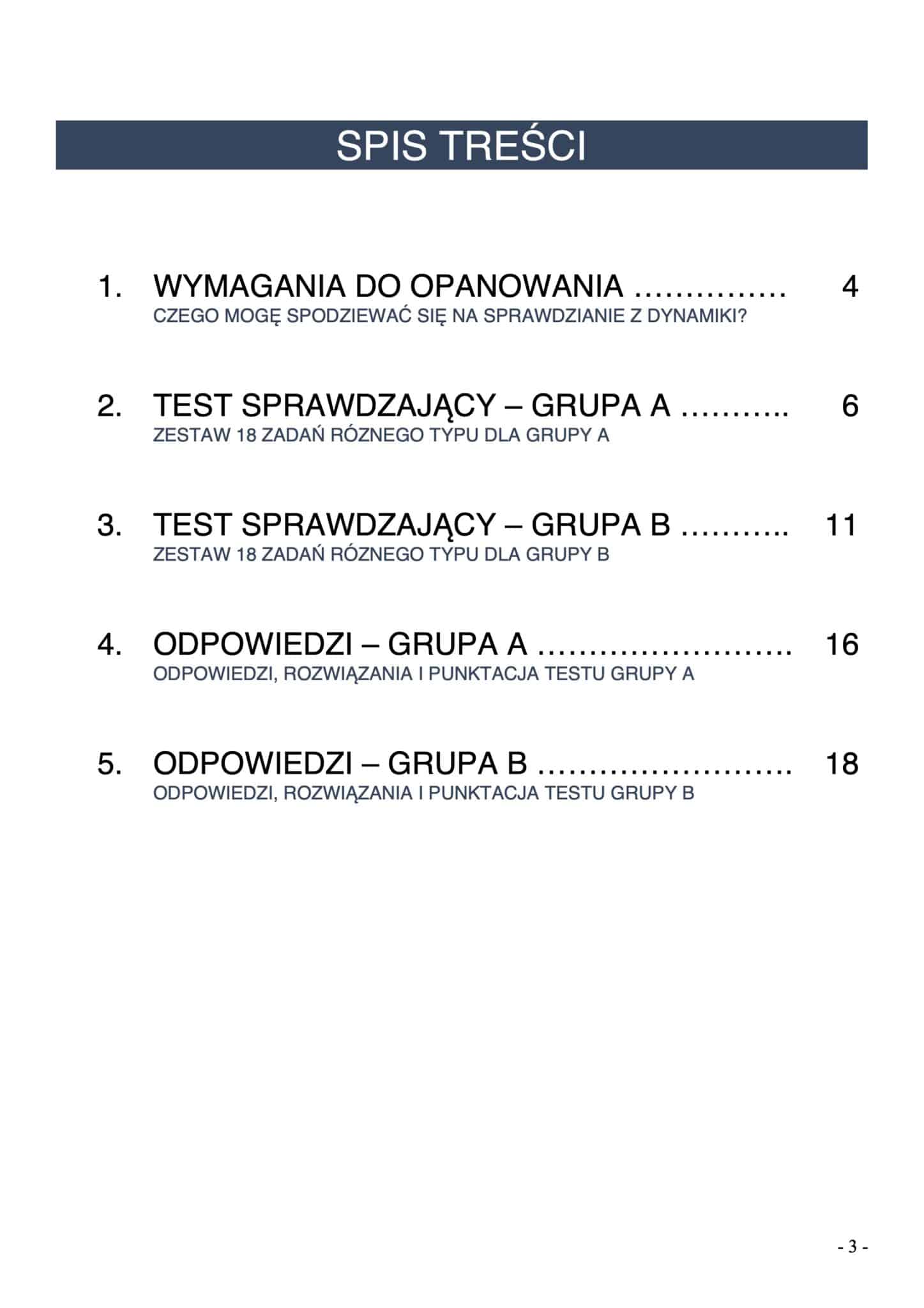 Ebook: Dynamika. Testy sprawdzające. – Leszek Bober. Fizyka z pasja!